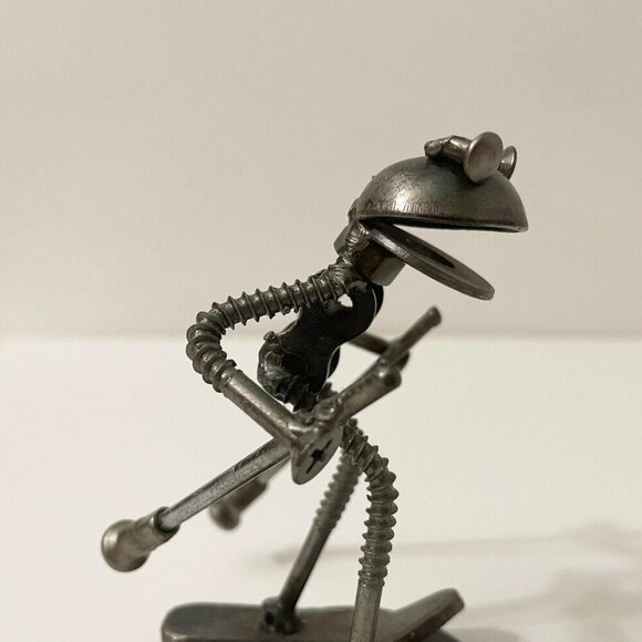 Frog Metal Art Sculpture Skiing Figure Screws Washers - Picture 6 of 16